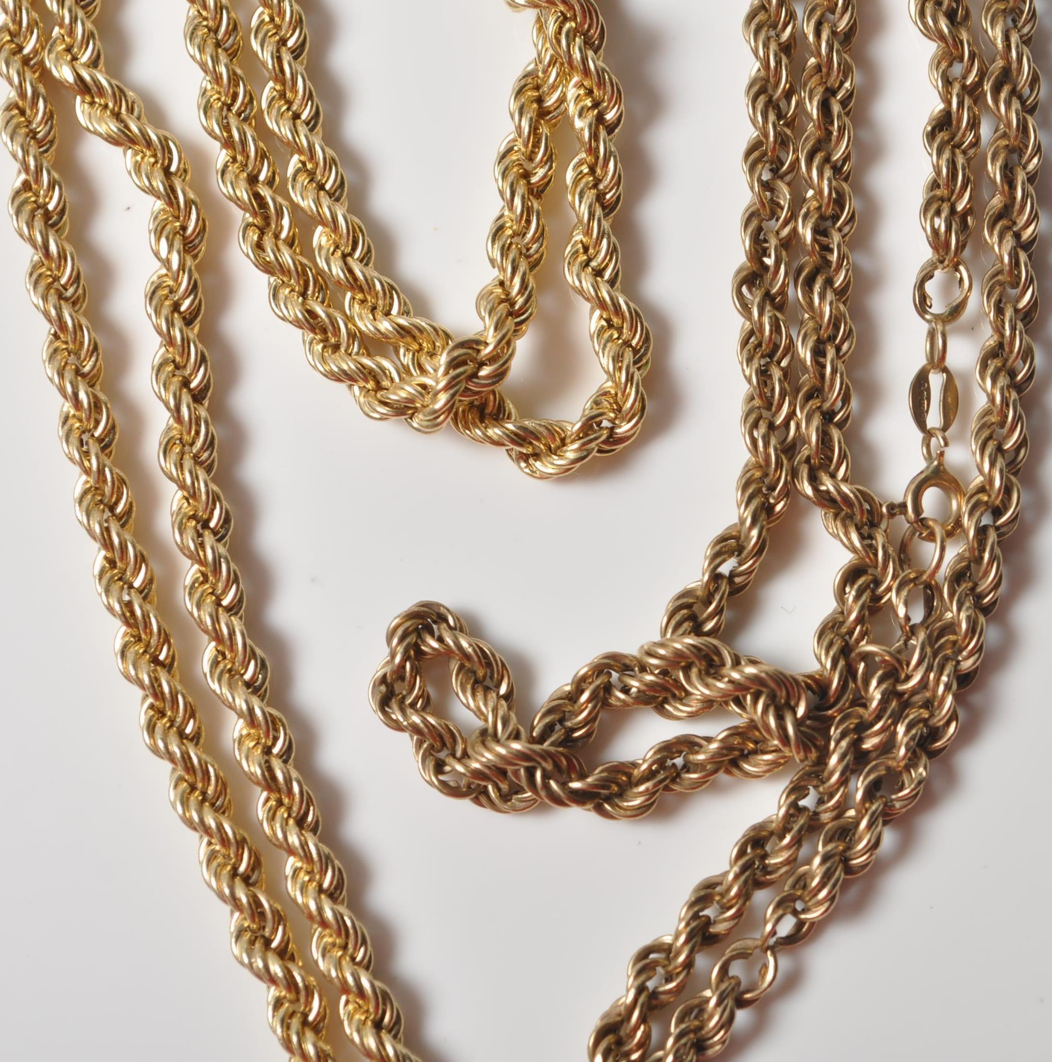 TWO 9CT GOLD ROPE TWIST CHAIN NECKLACES - Image 5 of 6