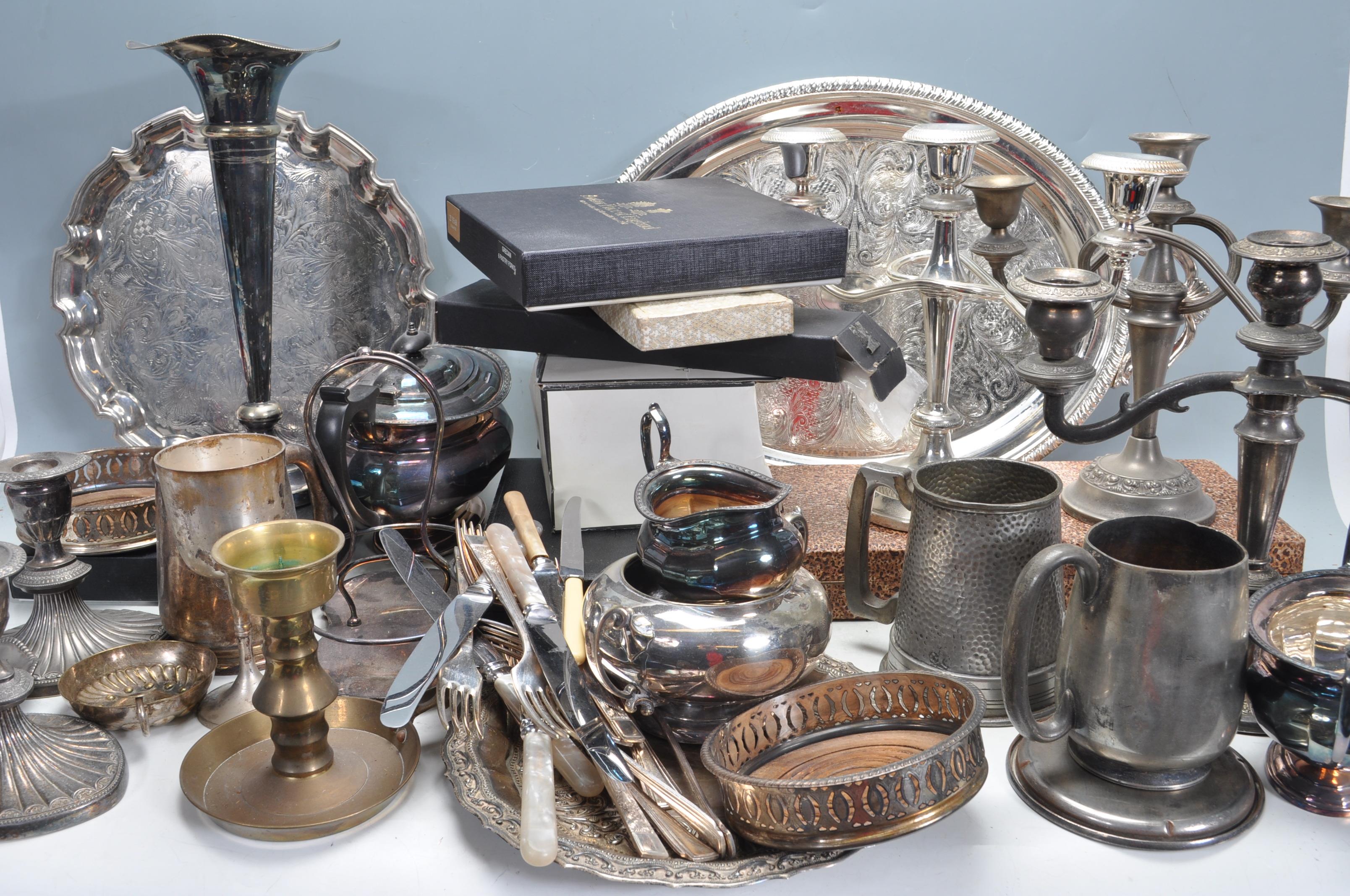 LARGE COLLECTION OF 20TH CENTURY SILVER PLATED TABLE WARE