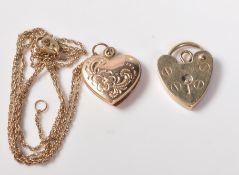 9CT GOLD LOCKET AND HEART PADLOCK