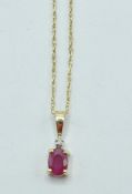 9CT GOLD 375 NECKLACE AND PENDANT