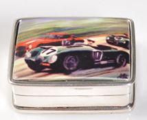 STAMPED 925 SILVER RACE CAR PILL BOX.