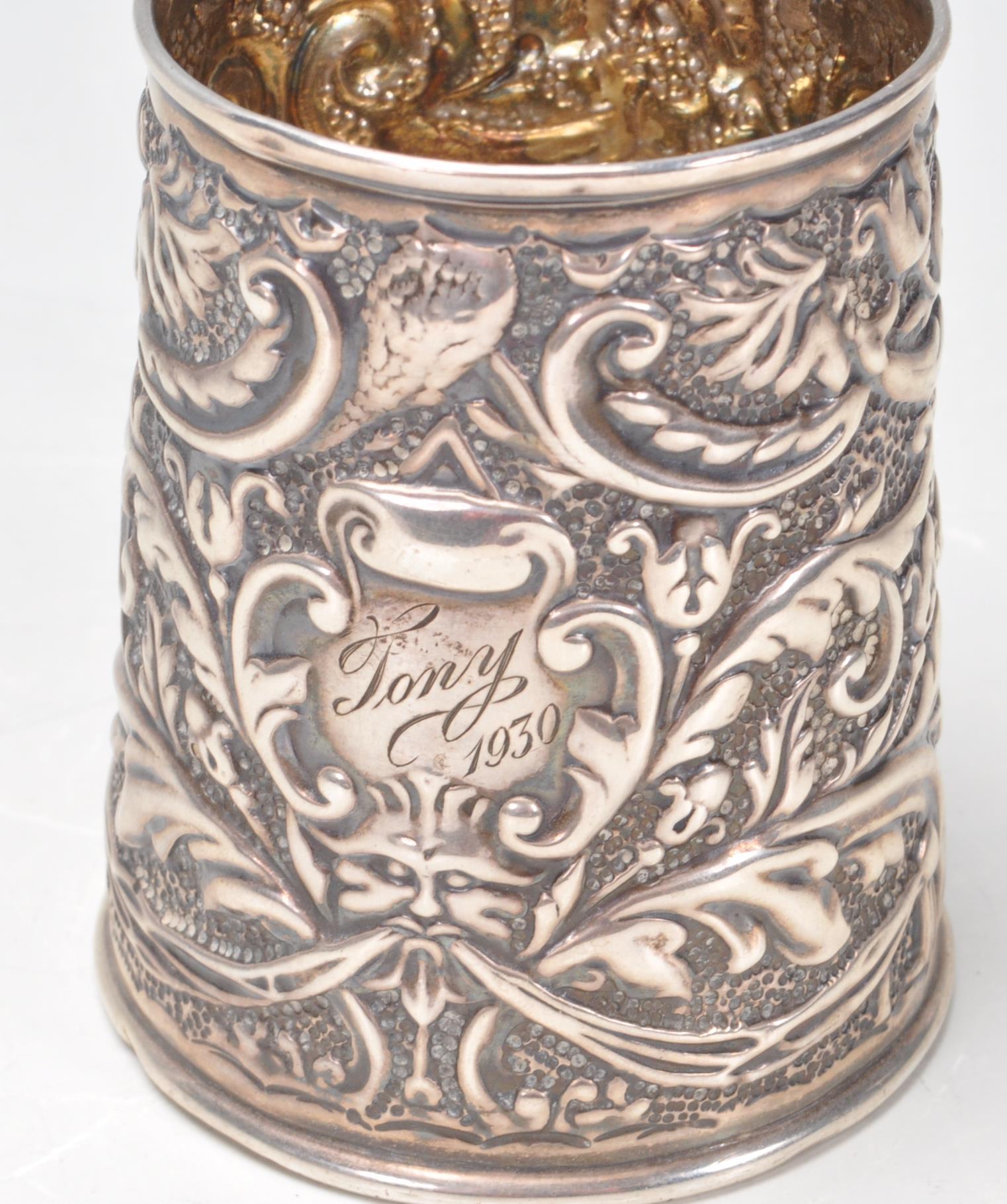 EDWARDIAN SILVER CHRISTENING CUP - Image 5 of 7