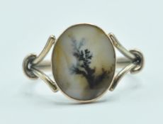 ANTIQUE MOSS AGATE SET RING