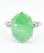 PLATINUM JADE & DIAMOND RING