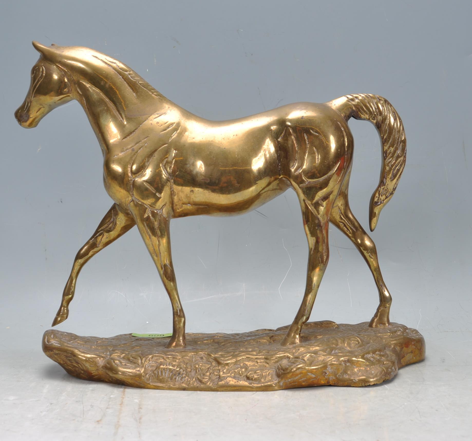 VINTAGE 20TH CENTURY BRASS HORSE ORNAMENT - Image 3 of 6