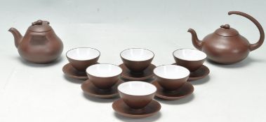 CHINESE BROWN CLAY YI XING TEA SET