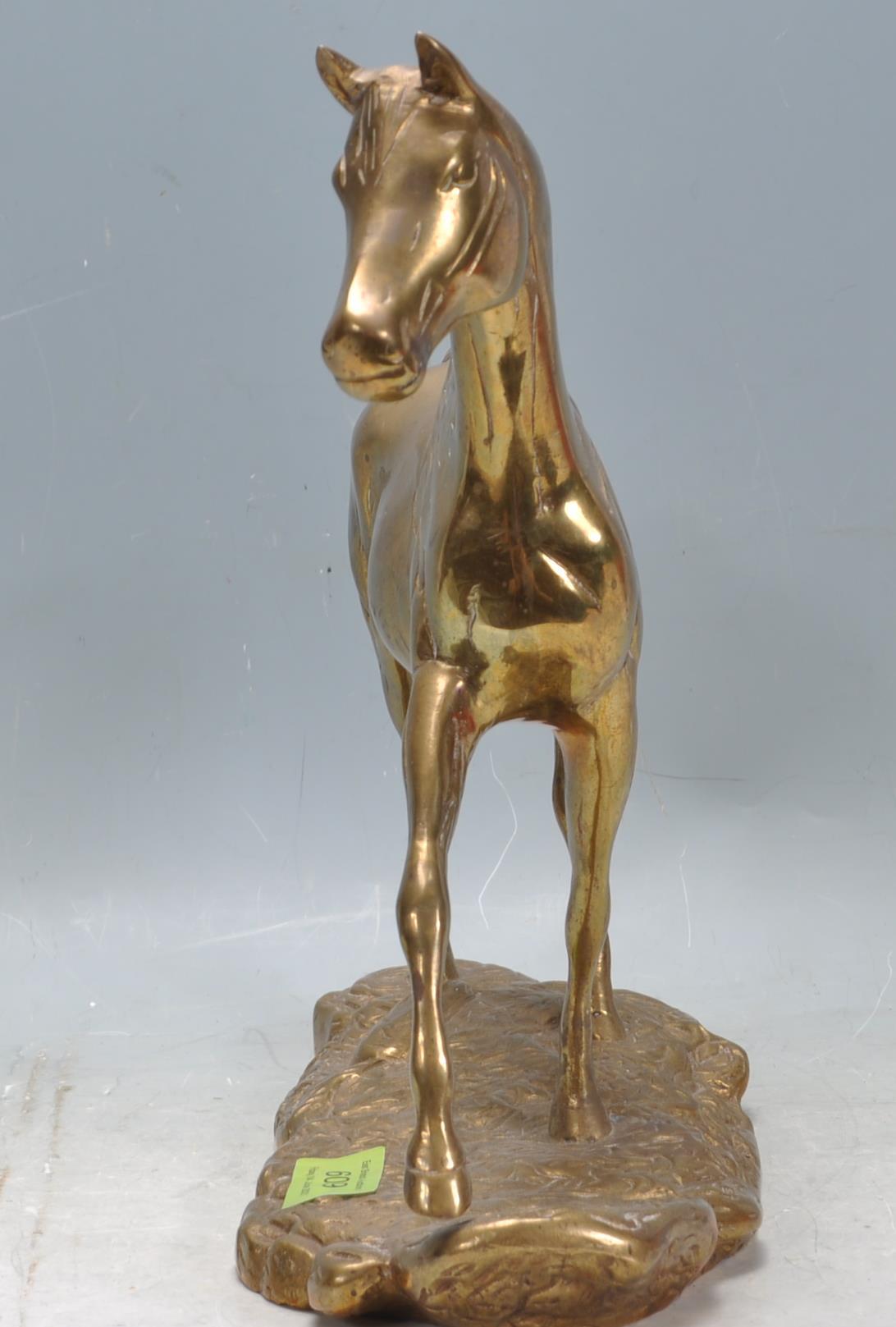 VINTAGE 20TH CENTURY BRASS HORSE ORNAMENT - Image 4 of 6