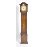 ANTIQUE EDWARDIAN OAK CASED GRANDMOTHER CLOCK