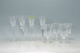 COLLECTION OF CONTEMPORARY WATERFORD LISMORE PATTERN LEAD CRYSTAL GLASSES