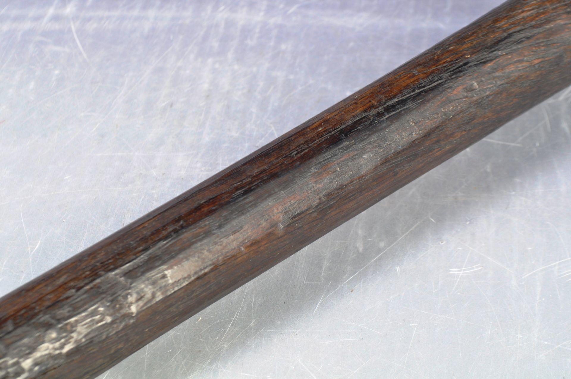 ANTIQUE AFRICAN TRIBAL CARVED HARDWOOD KNOBKERRIE WAR CLUB - Image 3 of 6