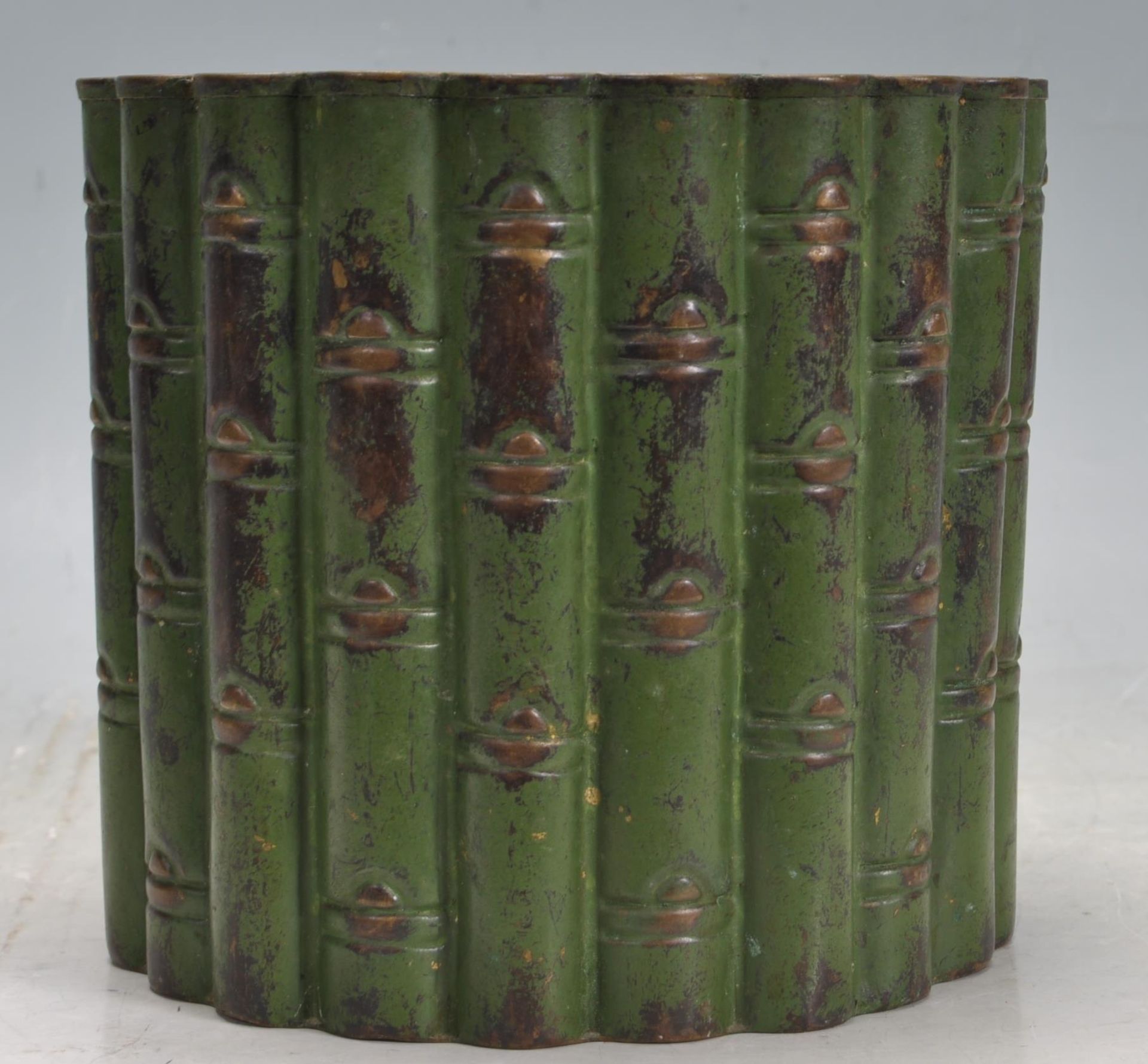 EARLY 20TH CENTURY 1920S FAUX BAMBOO METAL JARDINIERE