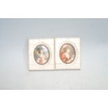 TWO ANTIQUE MINIATURE PORTRAITS ON IVORY