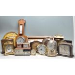 GROUP OF VINTAGE 20TH CENTURY MANTLE CLOCKS AND ALARM CLOCKS