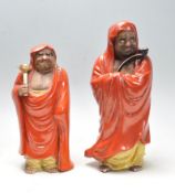 19TH CENTURY MEIJI PERIOD JAPANESE KUTANI DATUMA MONK FIGURINE