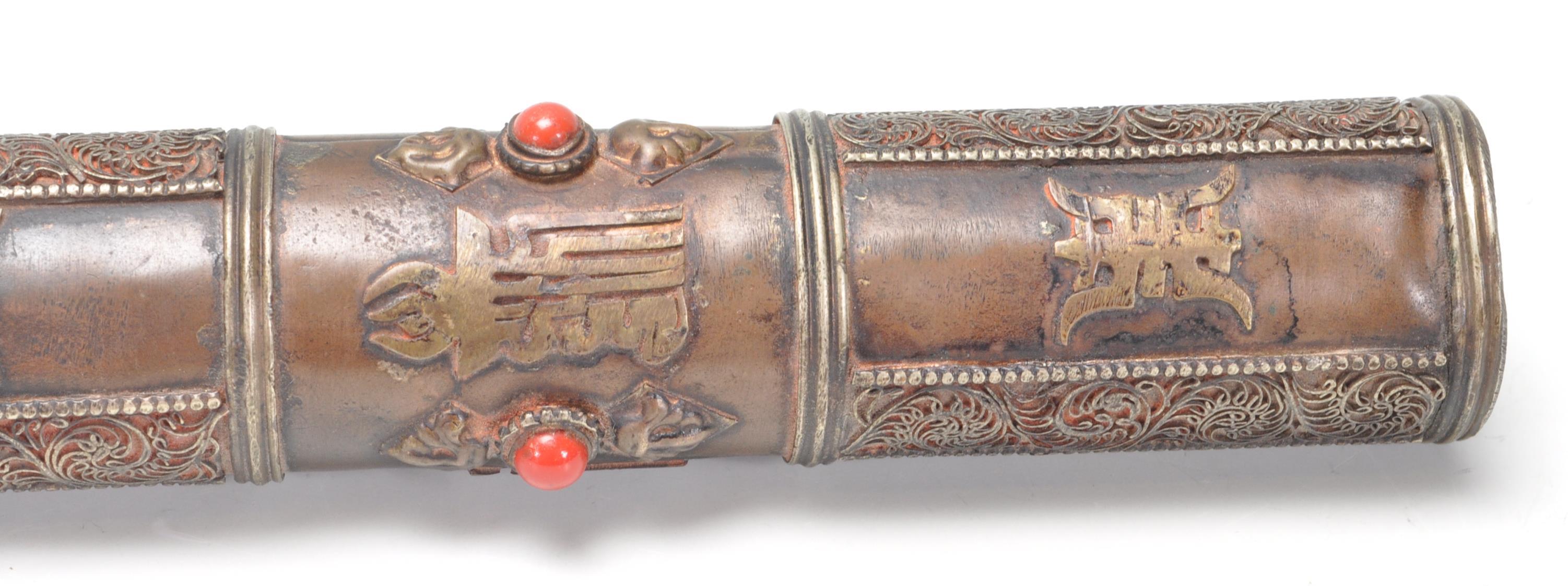 CHINESE ORIENTAL COPPER SCROLL HOLDER - Image 5 of 6