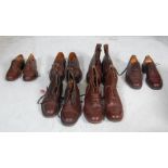 COLLECTION OF VINTAGE LEATHER MENS BROWN LEATHER BOOTS