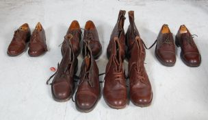 COLLECTION OF VINTAGE LEATHER MENS BROWN LEATHER BOOTS