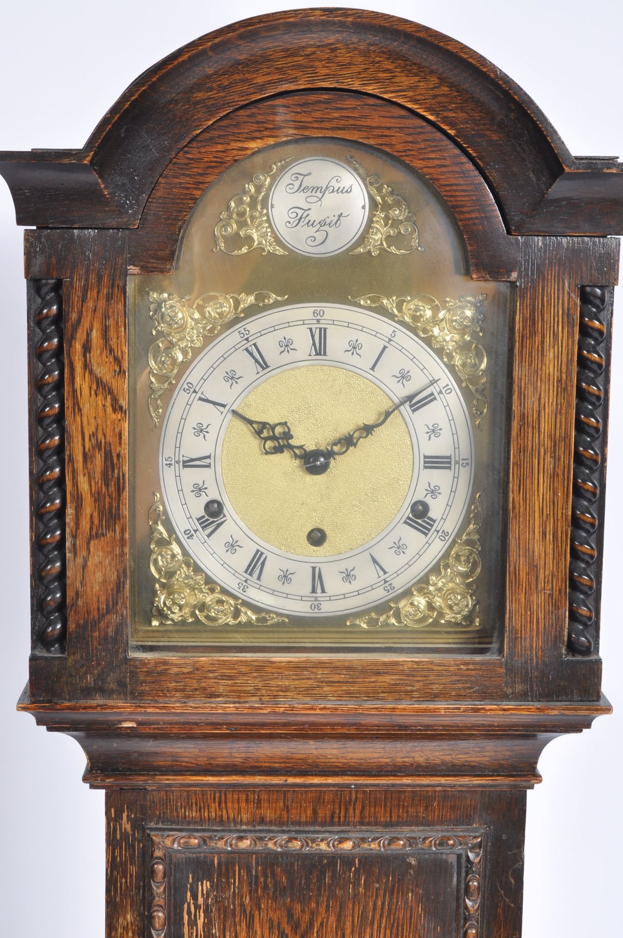 ANTIQUE EDWARDIAN OAK CASED GRANDMOTHER CLOCK - Bild 2 aus 5