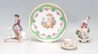 ANTIQUE EARLY 20TH CENTURY SEVRES PORCELAIN CABINET PLATE AND MORE
