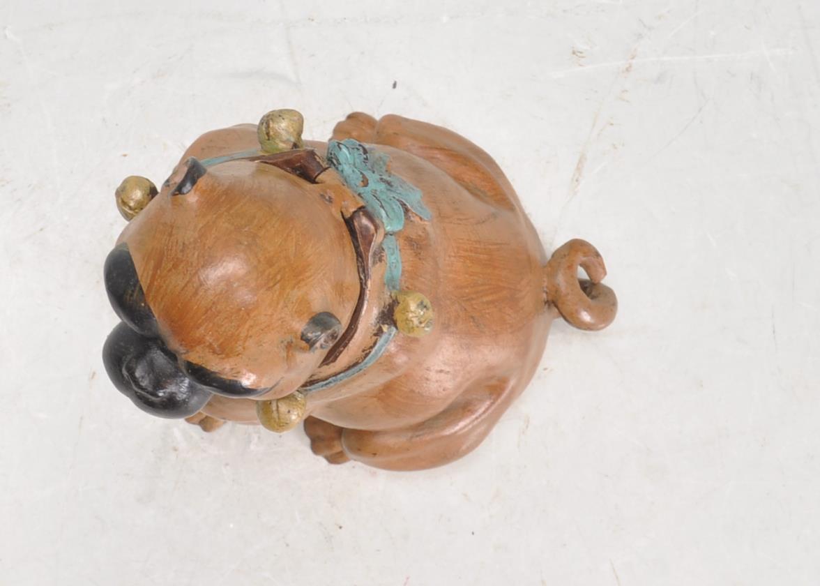 ANTIQUE AUSTRIAN STYLE INKWELL IN THE FORM OF A PUG DOG. - Image 5 of 7
