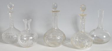 FIVE 18TH CENTURY/ 19TH CENTURY GEORGIAN DECANTERS