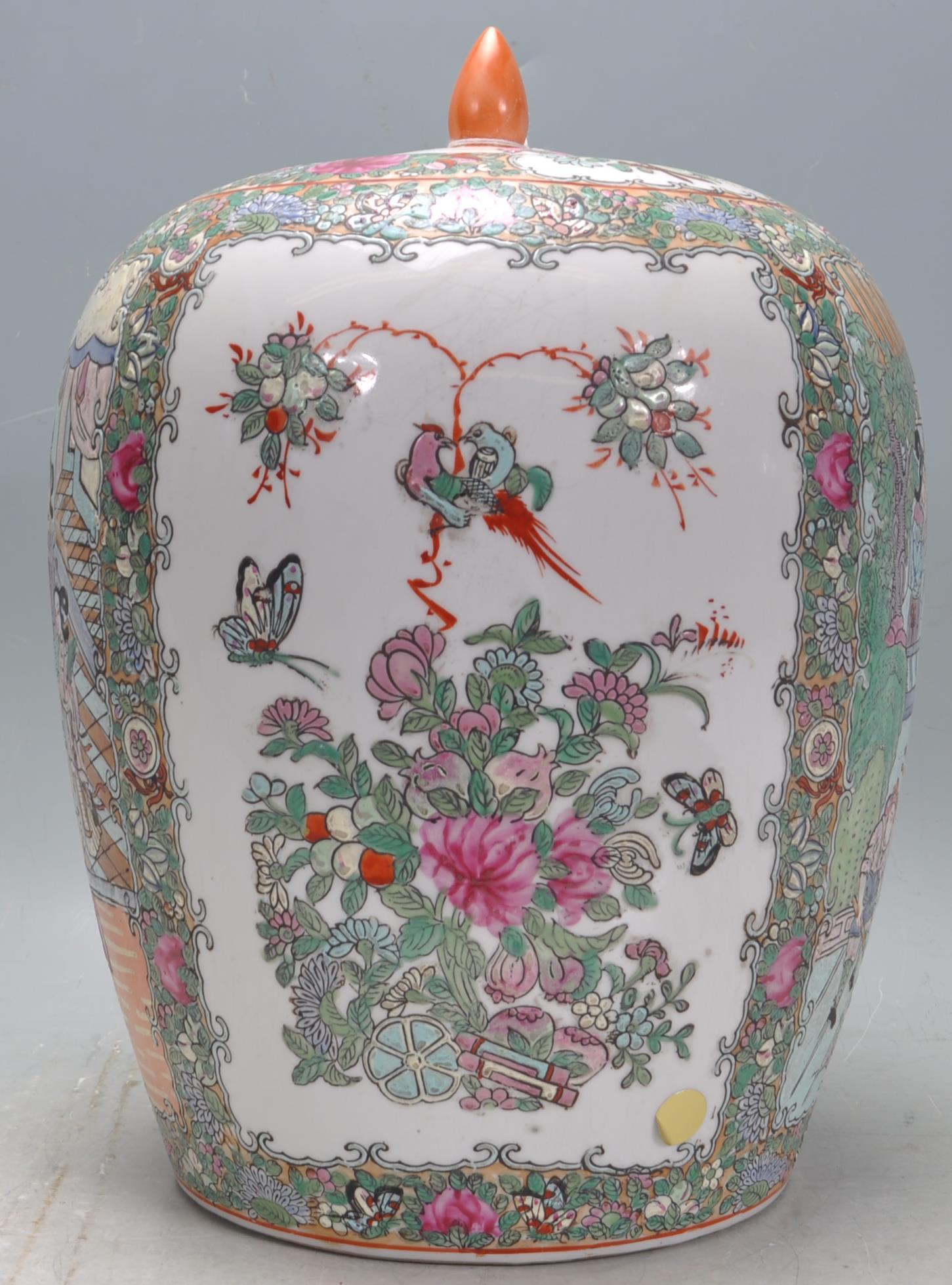 19TH CENTURY ANTIQUE CHINESE ORIENTAL FAMILLE ROSE GINGER JAR - Image 2 of 8