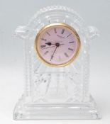 CRYSTAL CUT GLASS WATERFORD MANTLE CLOCK