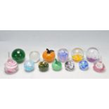 COLLECTION OF ART GLASS PAPERWEIGHTS