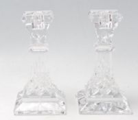 PAIR OF LISMORE WATERFORD CRYSTAL CANDLESTICKS