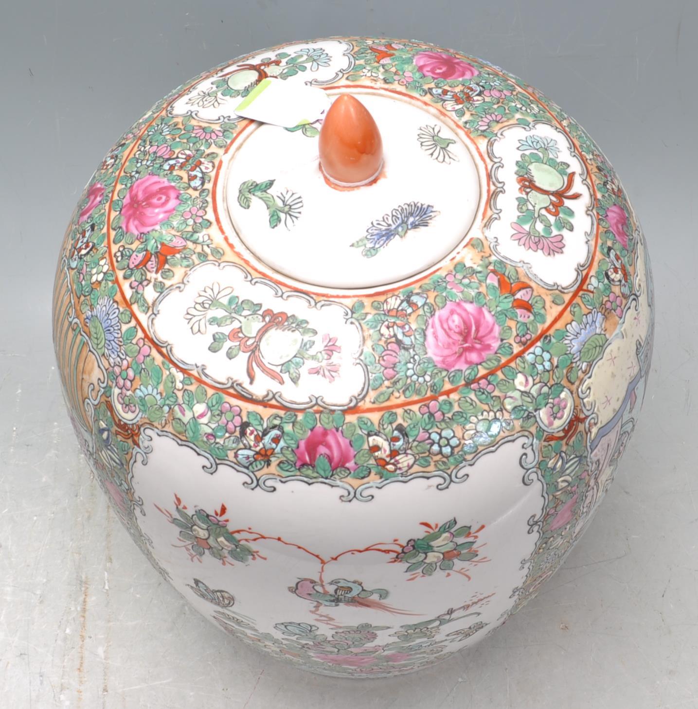 19TH CENTURY ANTIQUE CHINESE ORIENTAL FAMILLE ROSE GINGER JAR - Image 5 of 8