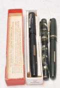 COLLECTION OF THREE VINTAGE MID 20TH CENTURY SWAN MABIE TODD PENS