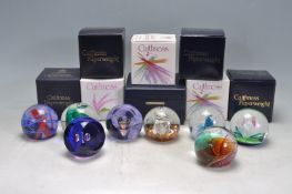 COLLECTION OF EIGHT RETRO VINTAGE CAITHNESS PAPERWEIGHTS