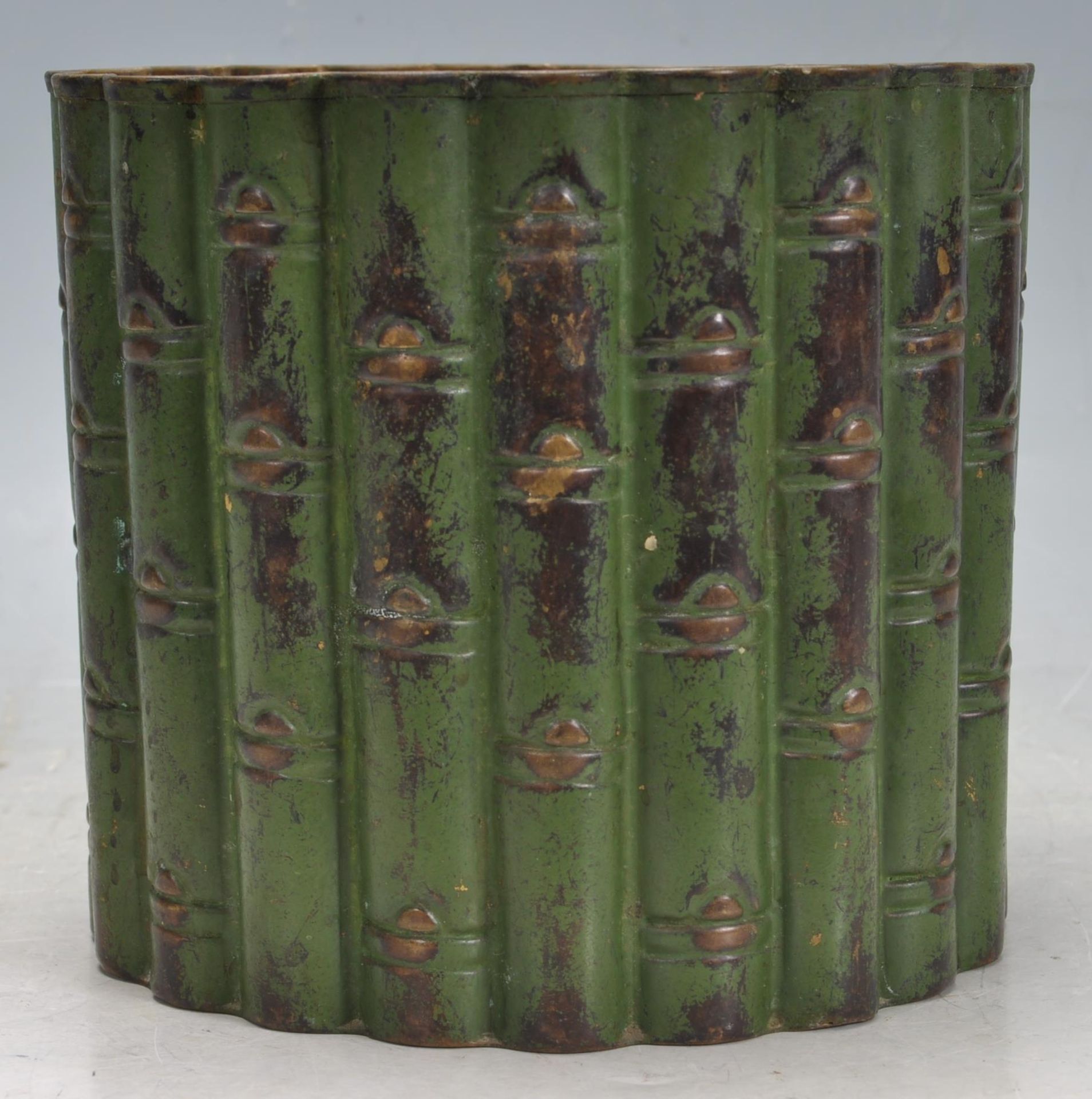 EARLY 20TH CENTURY 1920S FAUX BAMBOO METAL JARDINIERE - Image 2 of 5