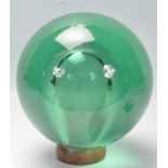 LARGE ANTIQUE GREEN GLASS DUMP PAPERWEIGHT