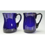 BRISTOL BLUE GLASS - PAIR OF TANKARDS IN ORIGINAL BOX