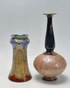 TWO ROYAL DOULTON LAMBETH STONEWARE VASES