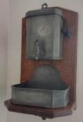 FRENCH PEWTER TWO PIECE PEWTER WALL FOUNTAIN