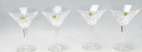 SET OF FOUR LISMORE PATTERN WATERFORD CRYSTAL MARTINI GLASSES