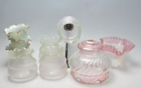 COLLECTION OF 19TH AND 20TH CENTURY GLASS LAMP SHADES