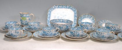 BLUE AND WHITE TEA SERVICE BY COPELAND