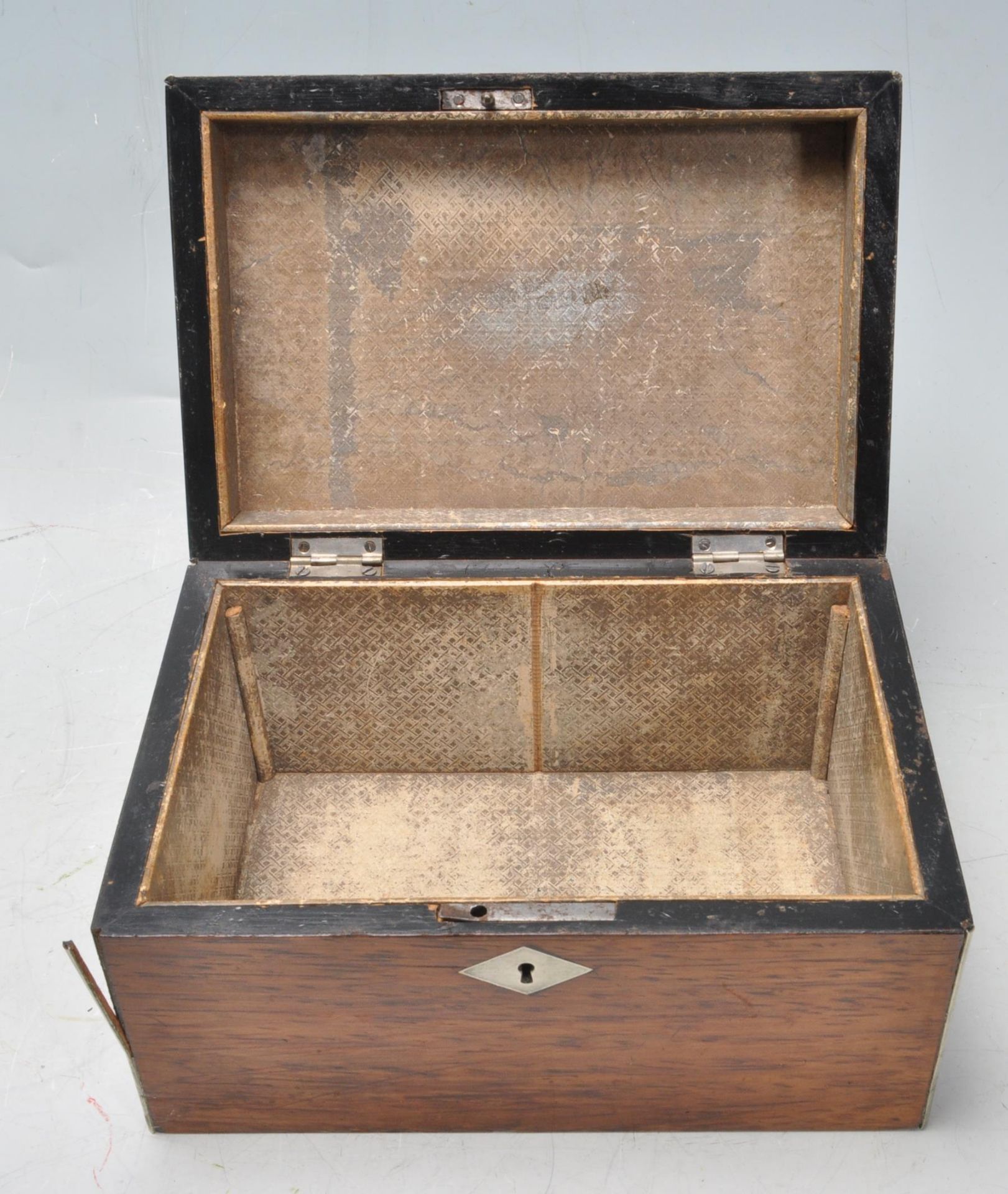 19TH CENTURY VICTORIAN ROSEWOOD TEA CADDY BOX - Image 3 of 5