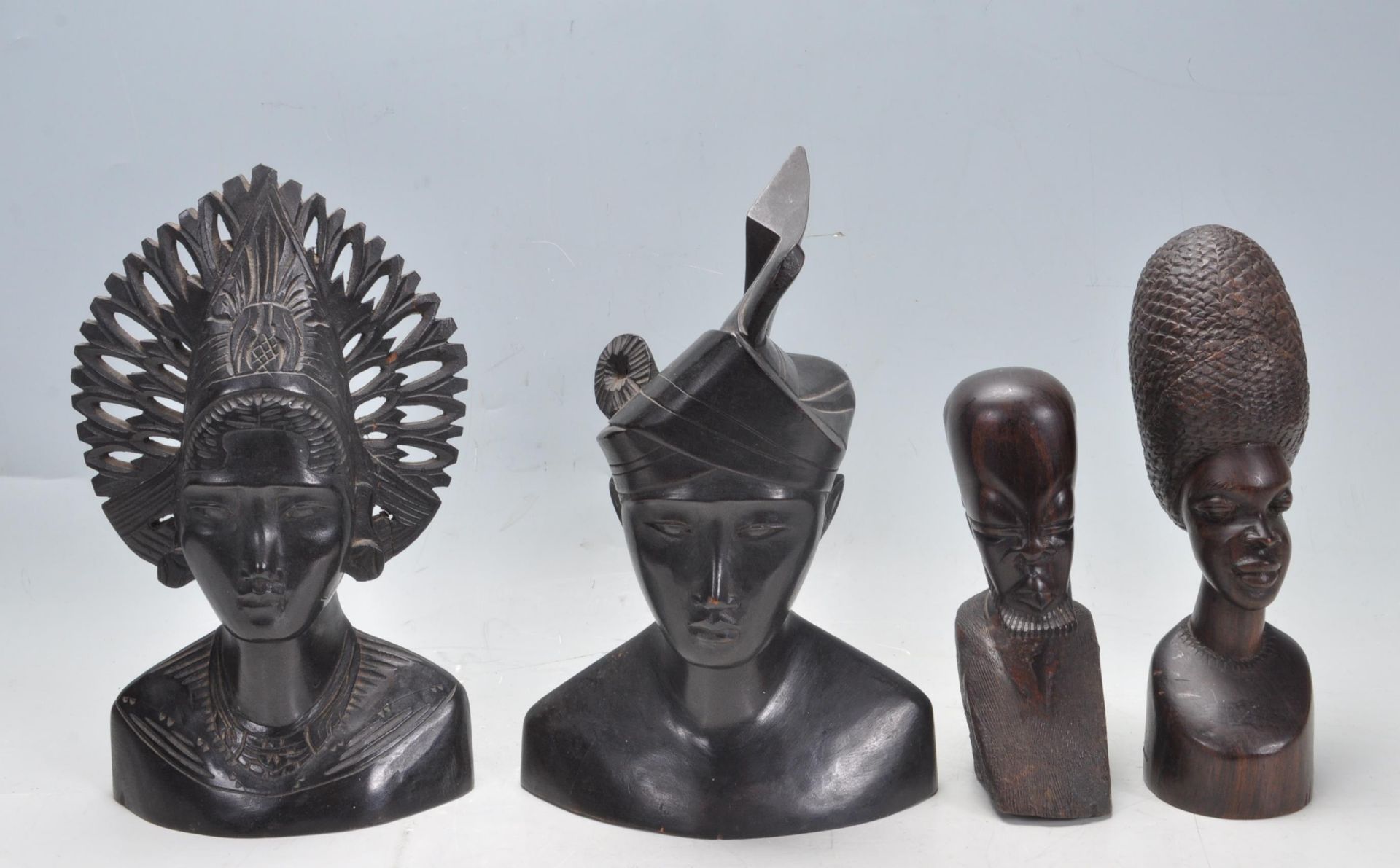 COLLECTION OF 20TH CENTURY HARDWOOD AFRICAN CARVED FIGURINES