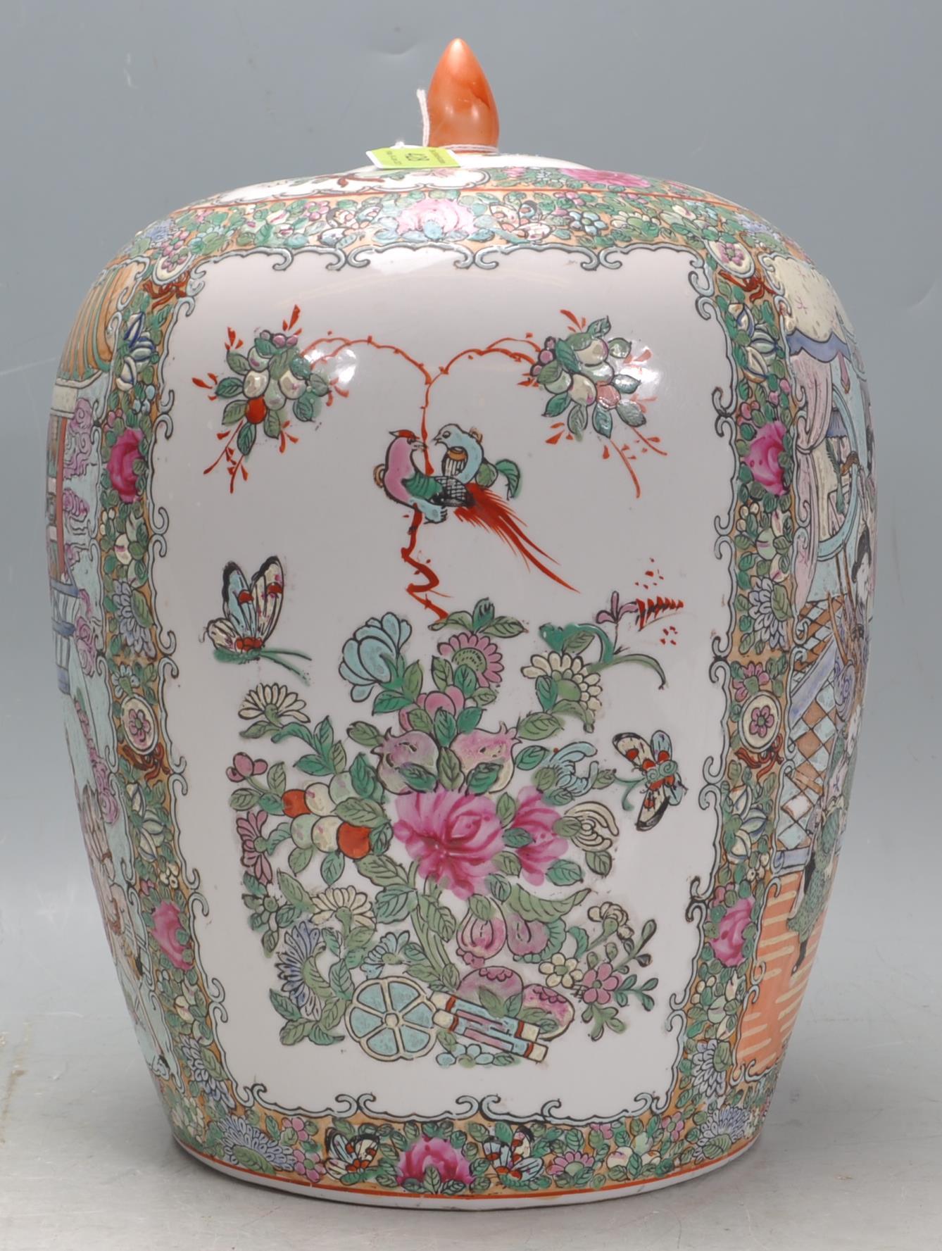 19TH CENTURY ANTIQUE CHINESE ORIENTAL FAMILLE ROSE GINGER JAR - Image 4 of 8