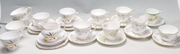 GROUP OF 20TH CENTURY FINE BONE CHINA CUPS AND SAUCERS