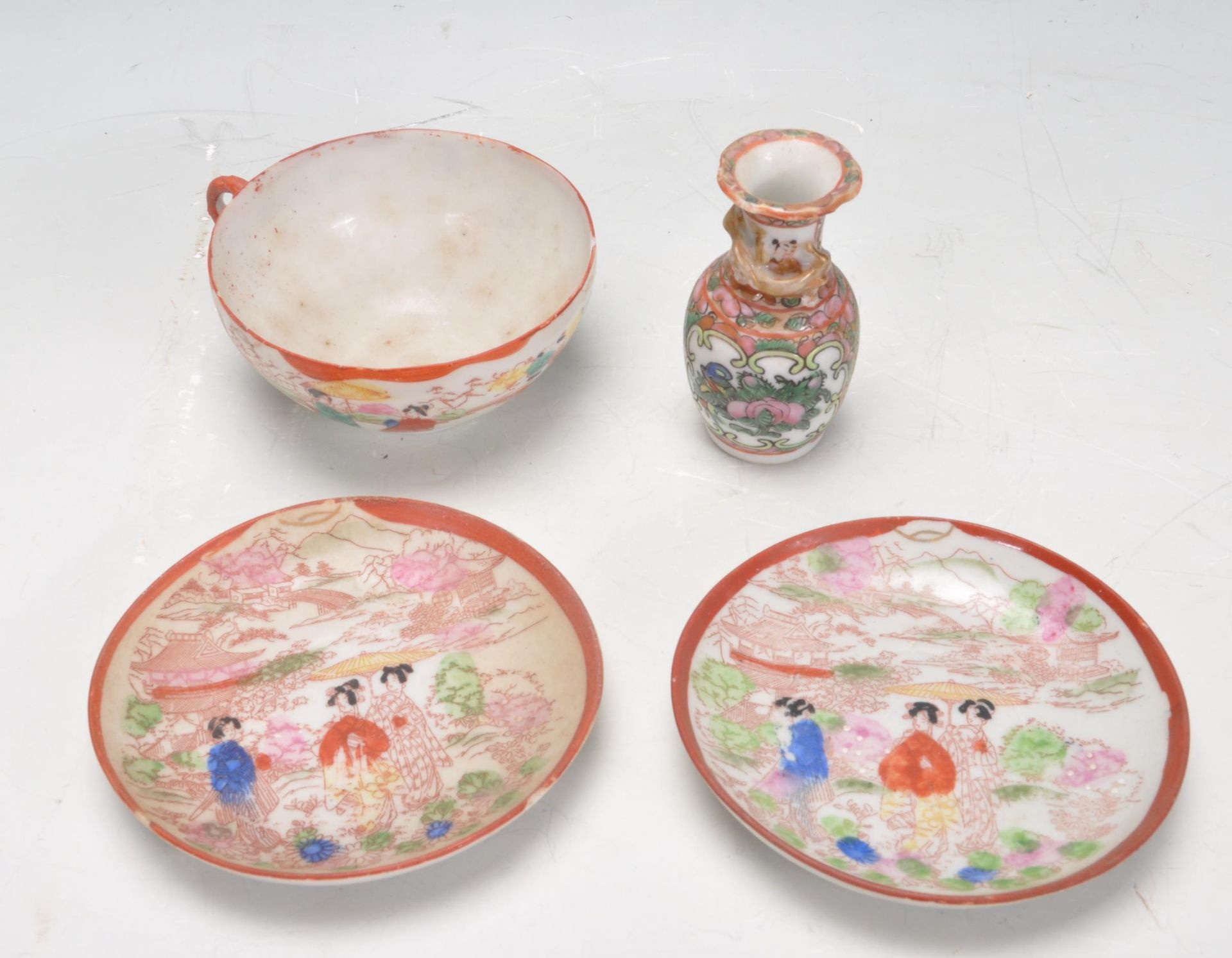 GROUP OF 19TH CENTURY ANTIQUE CHINESE ORIENTAL CERAMIC PORCELAIN WARE - Image 2 of 6