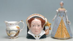 COLLECTION OF 20TH CENTURY CERAMIC TO INCLUDE DRESDEN, ROYAL DOULTON, COALPORT