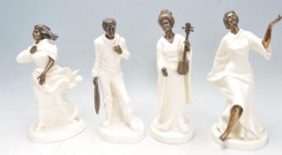 FOUR 1970’S MINTON PORCELAIN AND BRONZE FIGURINES