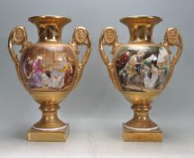 TWO 19TH CENTURY VICTORIAN EMPIRE PORCELAIN VASES