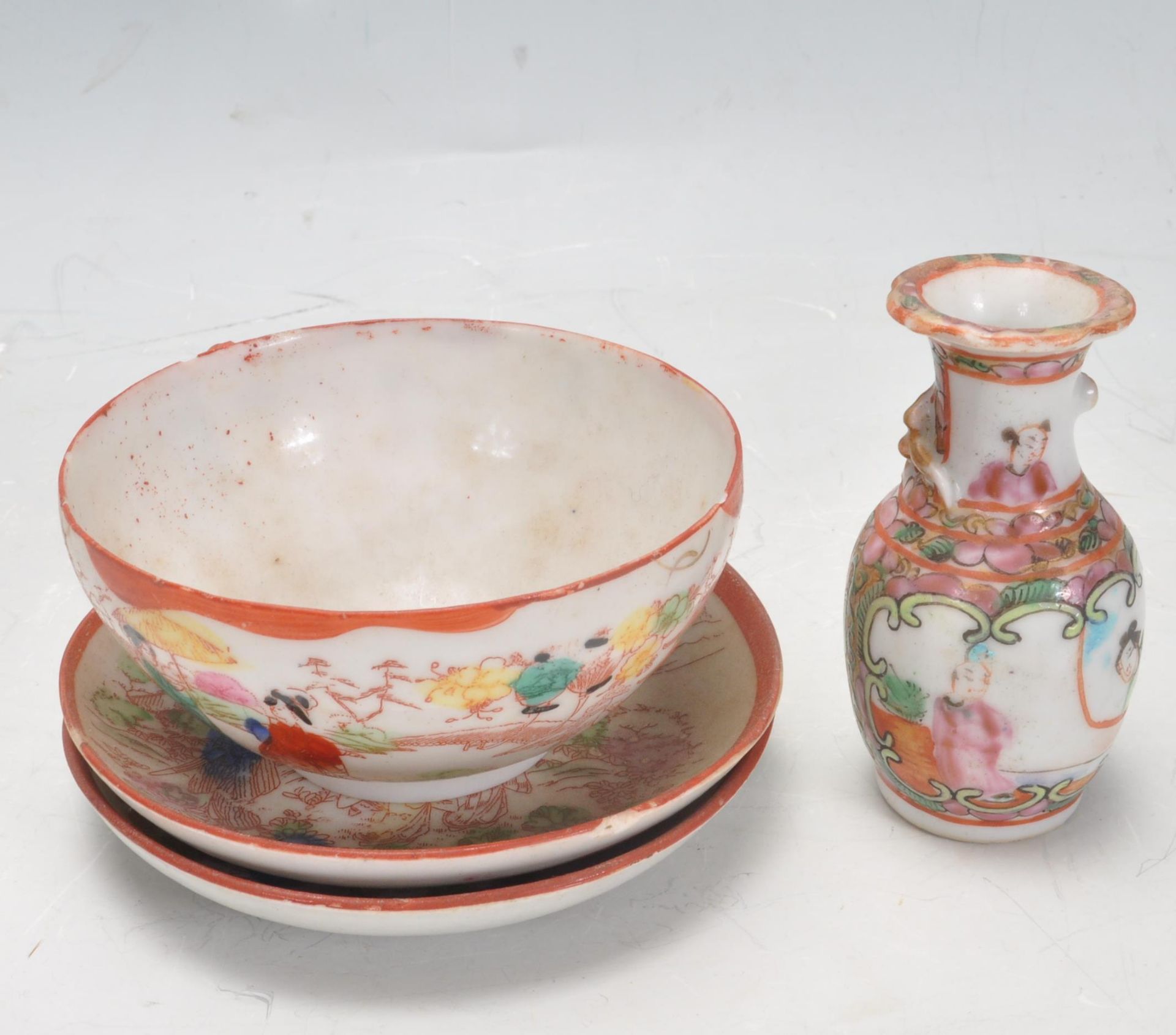 GROUP OF 19TH CENTURY ANTIQUE CHINESE ORIENTAL CERAMIC PORCELAIN WARE - Image 6 of 6