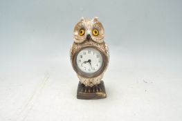 ANTIQUE AUSTRIAN STYLE COLD PAINTED BRONZE OWL CLOCK.